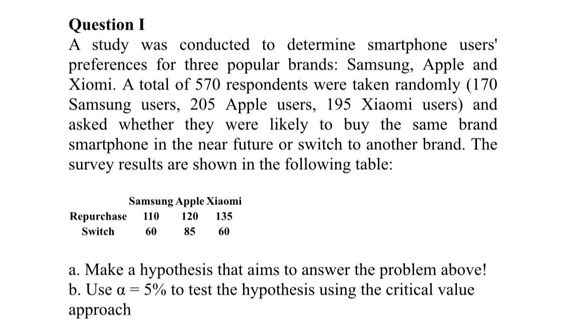 Solved Question Ia Study Was Conducted To Determine 