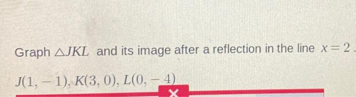 Solved Graph AJKL And Its Image After A Reflection In The | Chegg.com