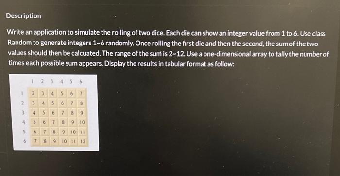 Solved (Dice Rolling) Write an application to simulate the