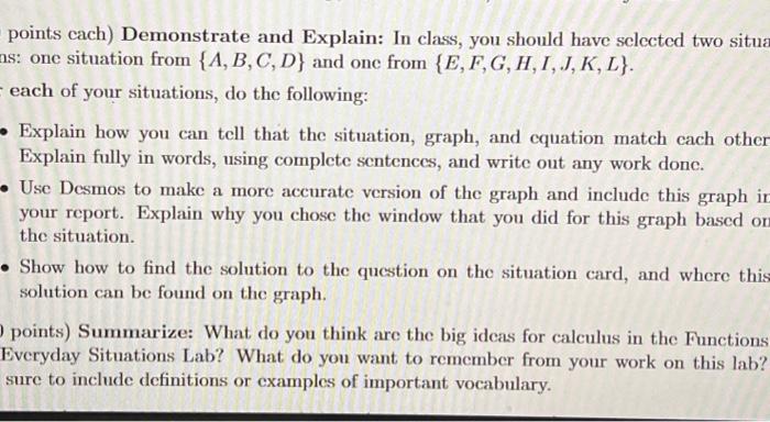 Solved points each) Demonstrate and Explain: In class, you | Chegg.com
