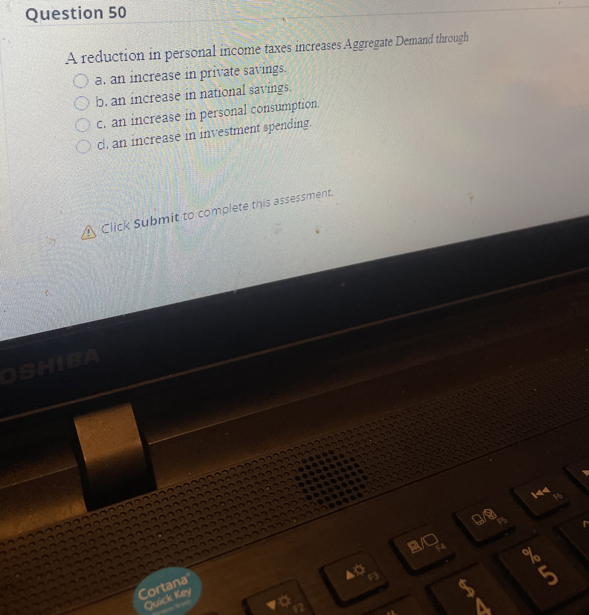 Solved Question 50A reduction in personal income taxes | Chegg.com