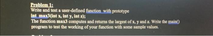 Solved Problem 1: Write and test a user-defined function | Chegg.com