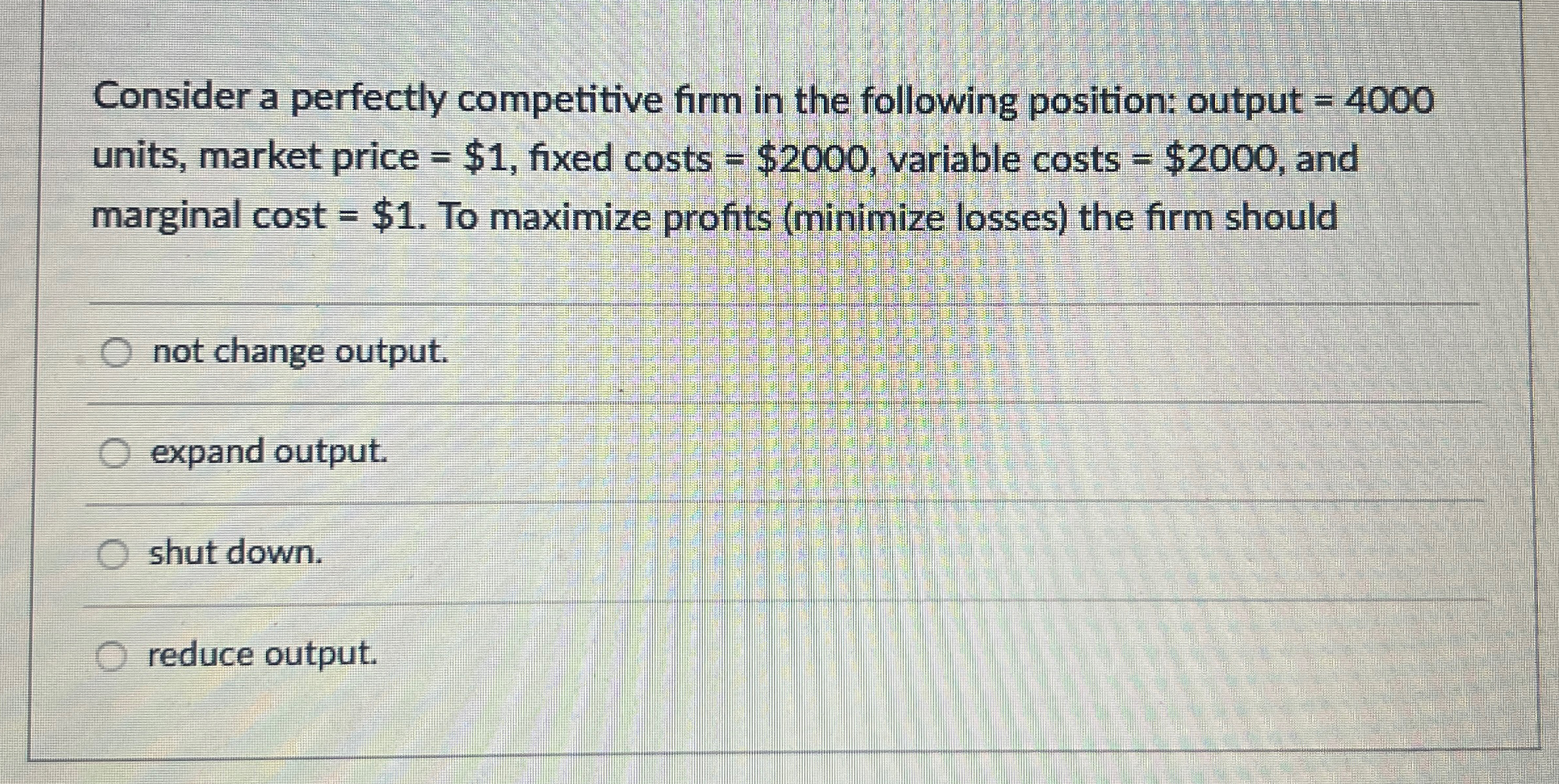Solved Consider a perfectly competitive firm in the | Chegg.com