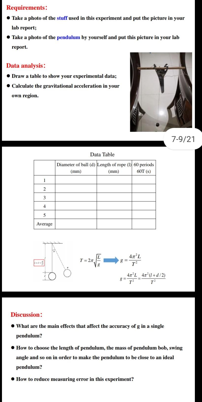Solved Lab 1: Simple pendulum Objective: In this experiment, | Chegg.com