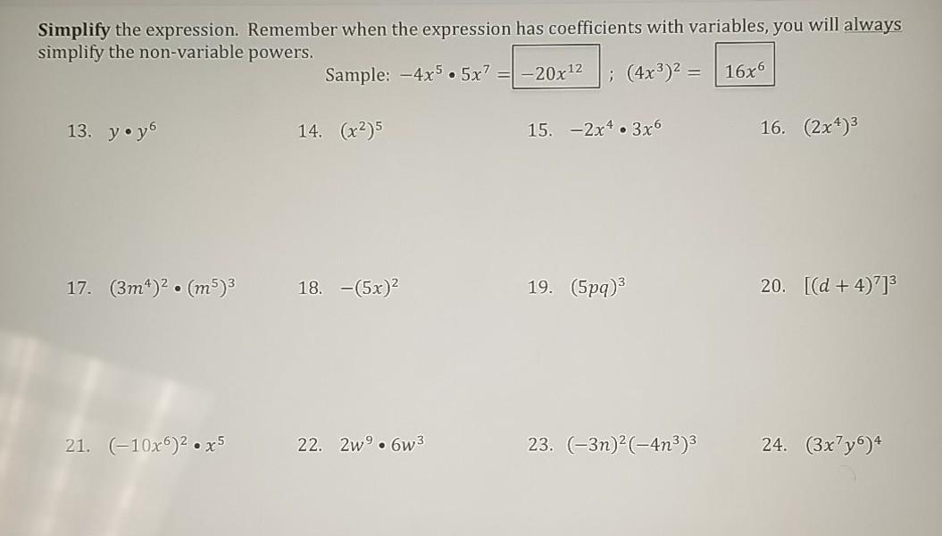 Solved Simplify using exponent rules; leave answer in | Chegg.com