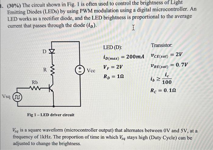 (30%) The circuit shown in Fig. 1 is often used to | Chegg.com