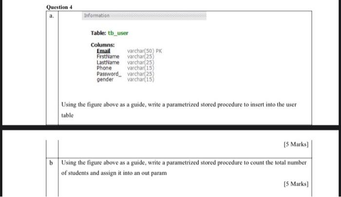 Solved Using The Figure Above As A Guide Write A Parame