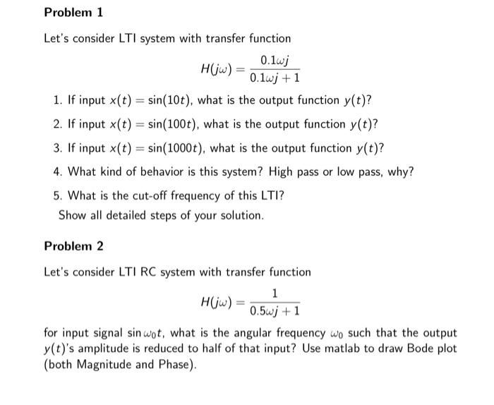 Solved Let's consider LTI system with transfer function | Chegg.com