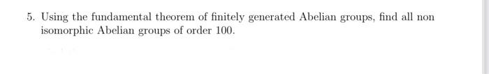 Solved 5 Using The Fundamental Theorem Of Finitely