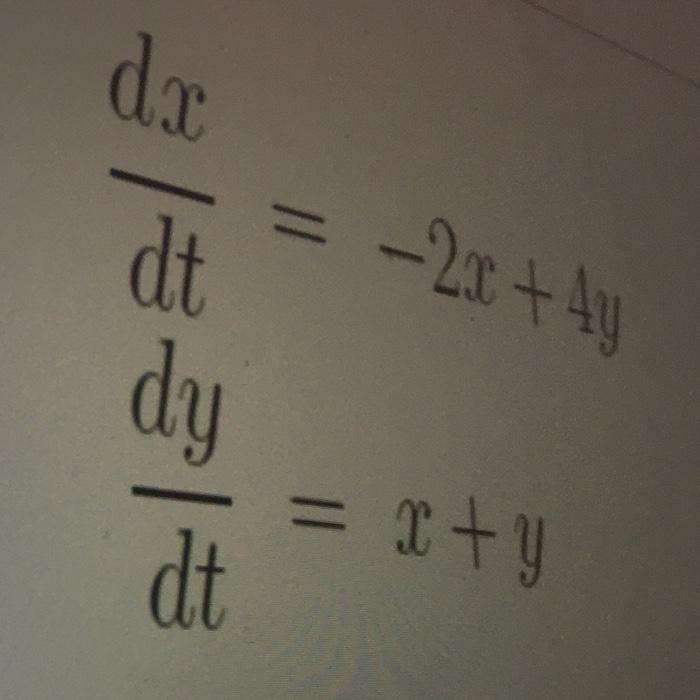 Solved da // dt -2x + 4y /| dy dt II I + | Chegg.com