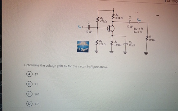 Solved Determine the voltage gain Av for the circuit in | Chegg.com