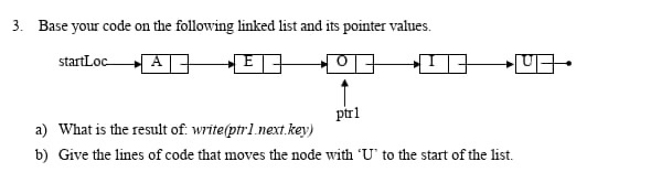 Solved 3. Base your code on the following linked list and | Chegg.com