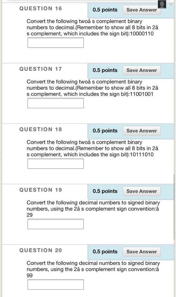 Solved QUESTION 13 0.5 points Save Answer Convert the | Chegg.com