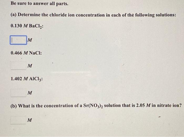 Solved Be Sure To Answer All Parts. (a) Determine The | Chegg.com