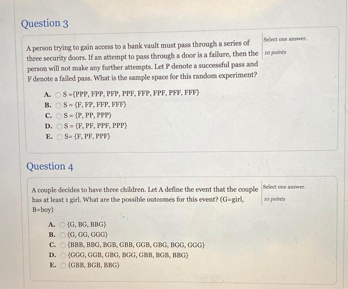 Solved Question 1 Select one answer 10 points A family plans | Chegg.com