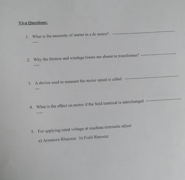 Solved Viva Questions 1. What is the necessity of starter