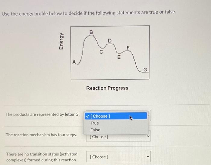 Solved Use the energy profile below to decide if the | Chegg.com