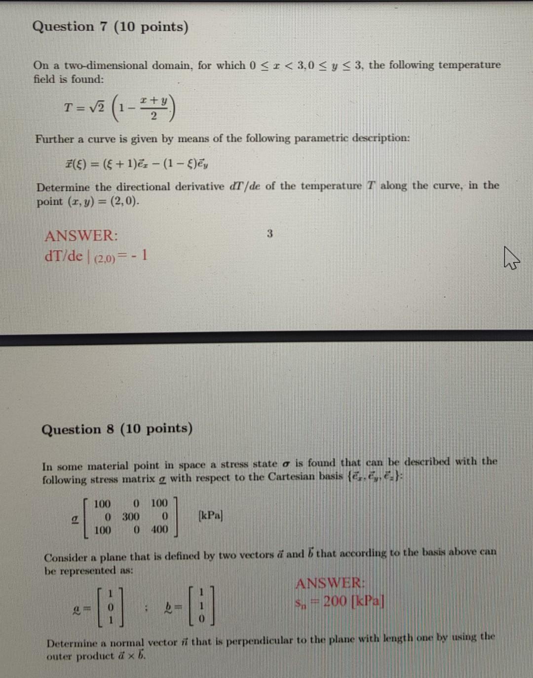 Solved Question 7 (10 points) On a two-dimensional domain, | Chegg.com