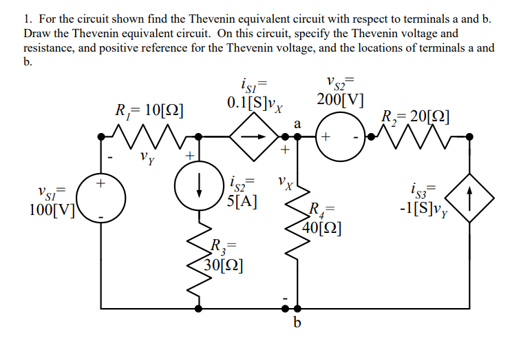 Solved For the circuit shown find the Thevenin equivalent | Chegg.com