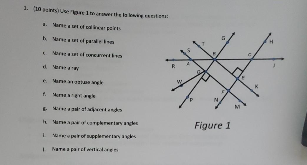 Solved 1. (10 points) Use Figure 1 to answer the following | Chegg.com