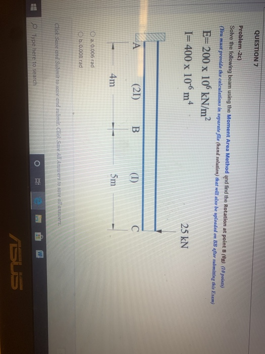 Solved QUESTION 7 Problem -2c) Solve the following beam | Chegg.com