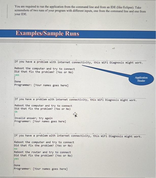 Solved Can I get a java code for the WifiDiagnosis please. | Chegg.com