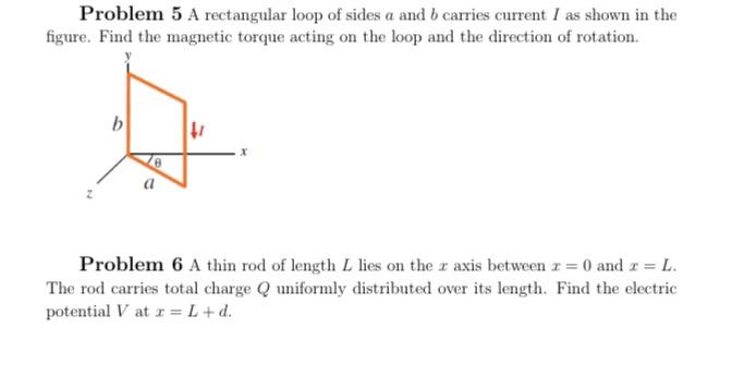 Solved Problem 5 A Rectangular Loop Of Sides A And B Carries | Chegg.com