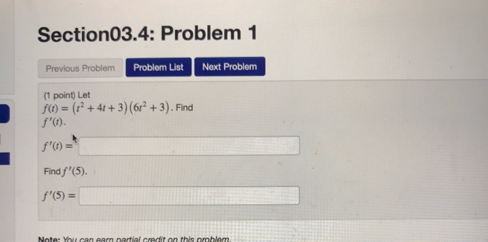 Solved Section03.4: Problem 1 Previous Problem Problem List | Chegg.com
