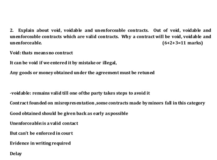 unenforceable contract