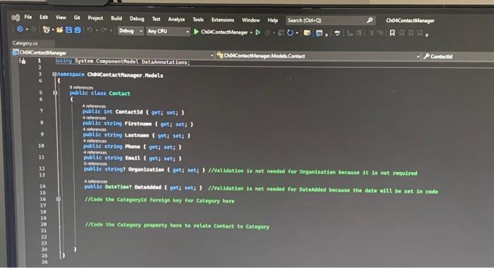 Solved Using Microsoft Visual Studio:Here is the Contact | Chegg.com