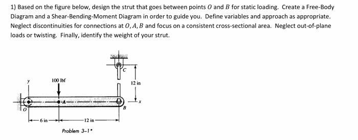 Solved 1) Based on the figure below, design the strut that | Chegg.com