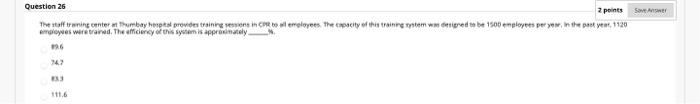 Solved Sovet Question 26 2 points The staff training internt | Chegg.com