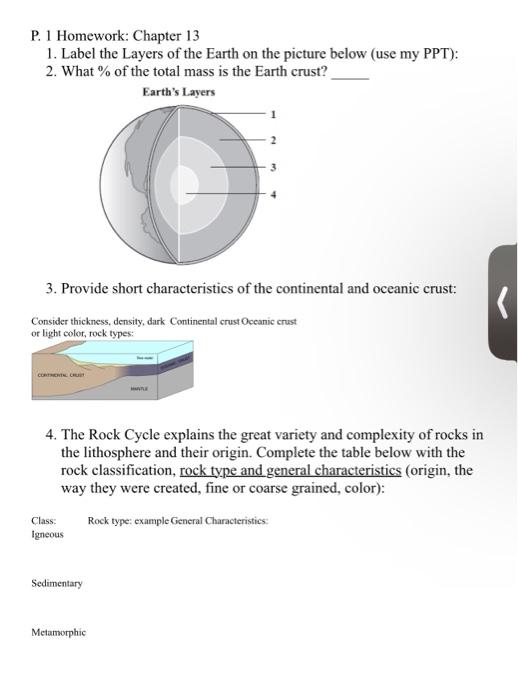 Solved P. 1 Homework: Chapter 13 1. Label the Layers of the | Chegg.com