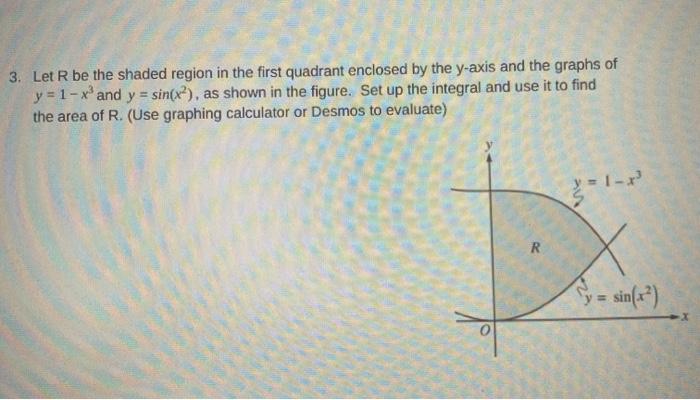 Solved 3. Let R be the shaded region in the first quadrant | Chegg.com