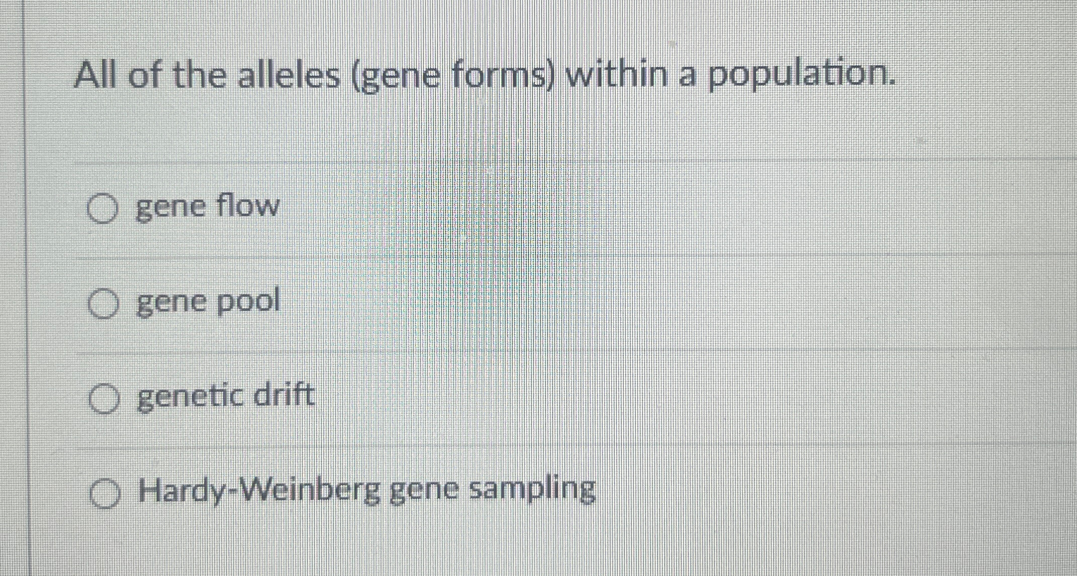 Solved All of the alleles (gene forms) ﻿within a | Chegg.com