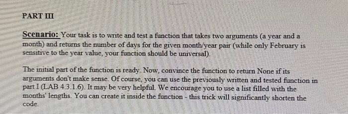 Solved Scenario: Your task is to write and test a function | Chegg.com