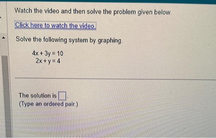 Solved Watch the video and then solve the problem given | Chegg.com
