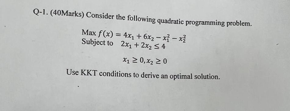 Solved Q 1 40marks ﻿consider The Following Quadratic