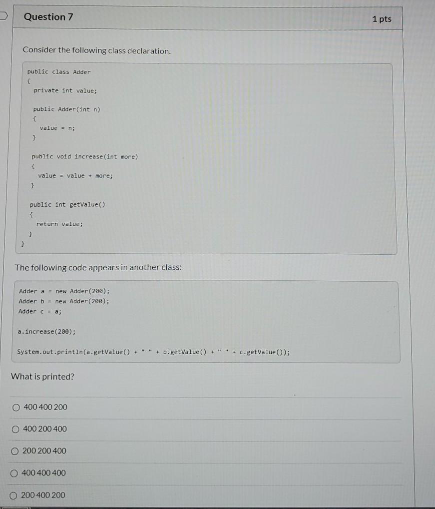 Solved Question 2 1 pts Note: Questions 2-4 refer to the | Chegg.com