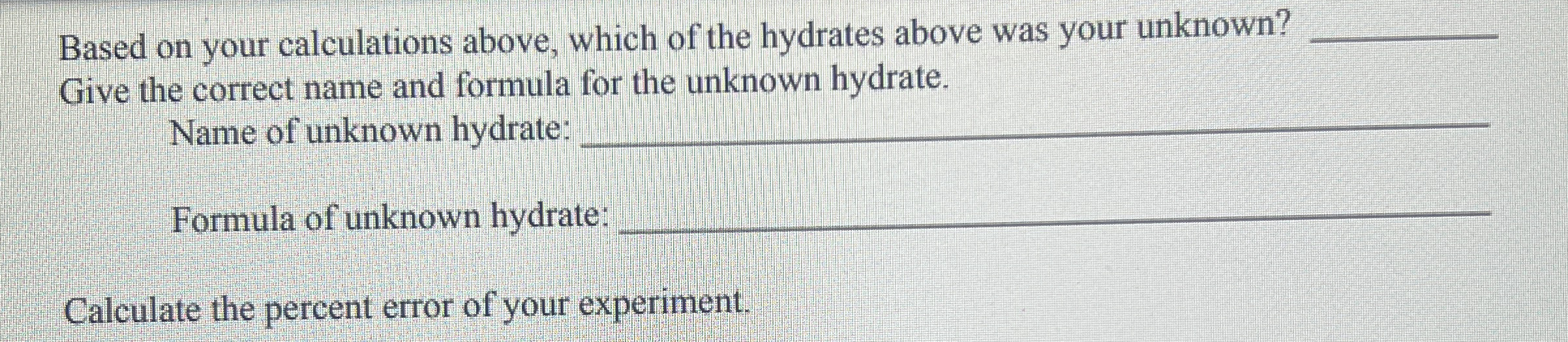 Based on your calculations above, which of the | Chegg.com