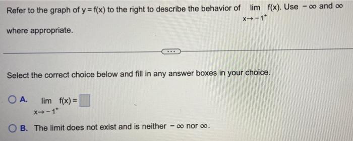 Solved Refer to the graph of y=f(x) to the right to describe | Chegg.com