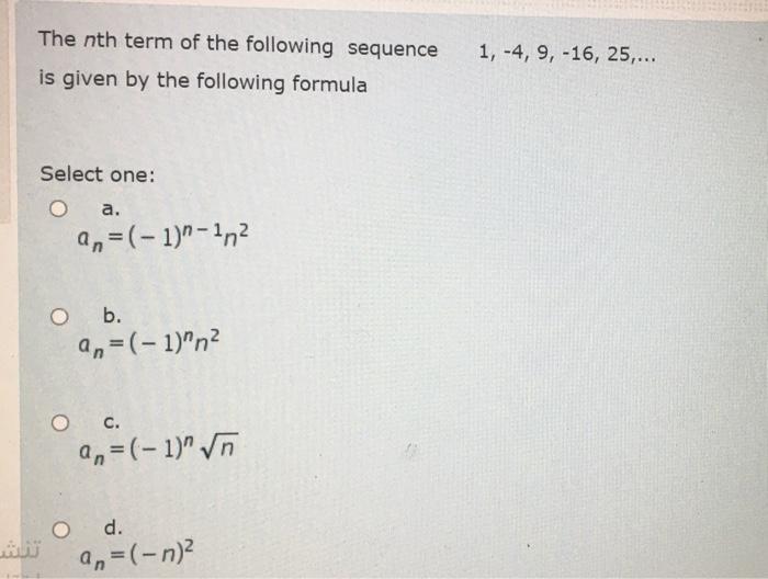solved-the-nth-term-of-the-following-sequence-1-4-9-16-chegg