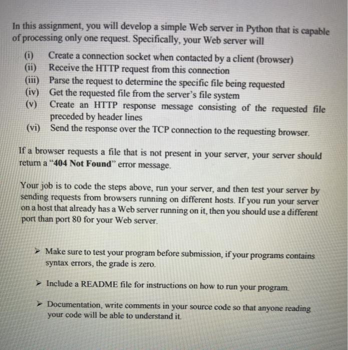 Solved In this assignment, you will develop a simple Web | Chegg.com