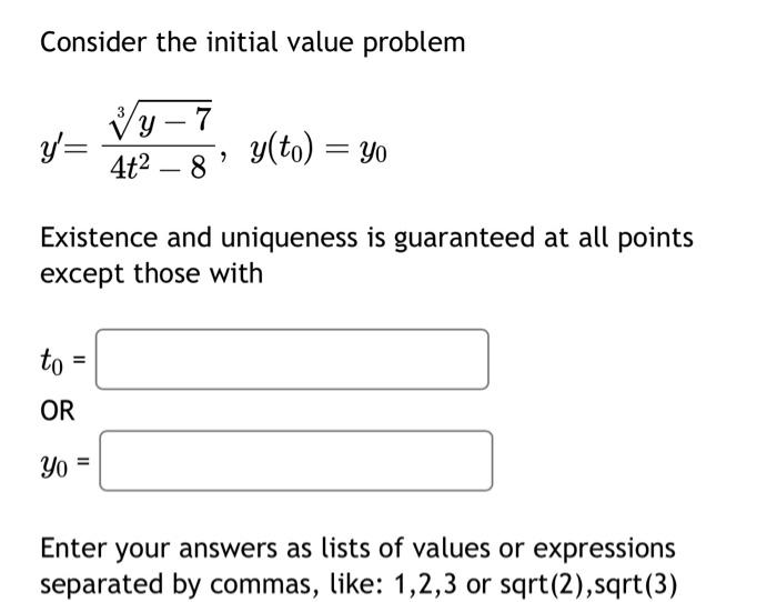 Solved Consider the initial value problem | Chegg.com