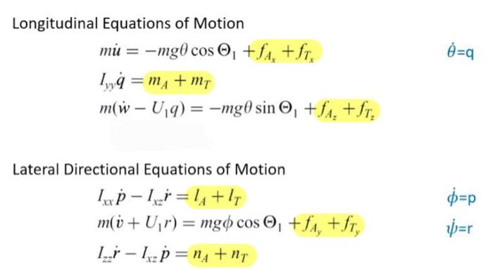 Solved Write the Longitudinal and Lateral Equations in State | Chegg.com