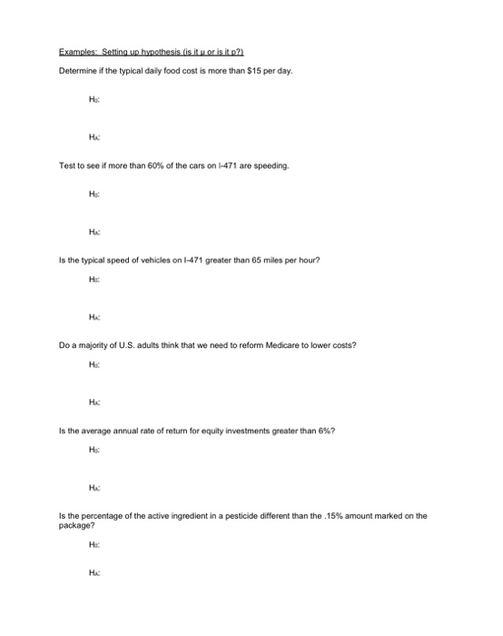 Solved Examples Setting Up Hypothesis Is Itu Or Is It Chegg