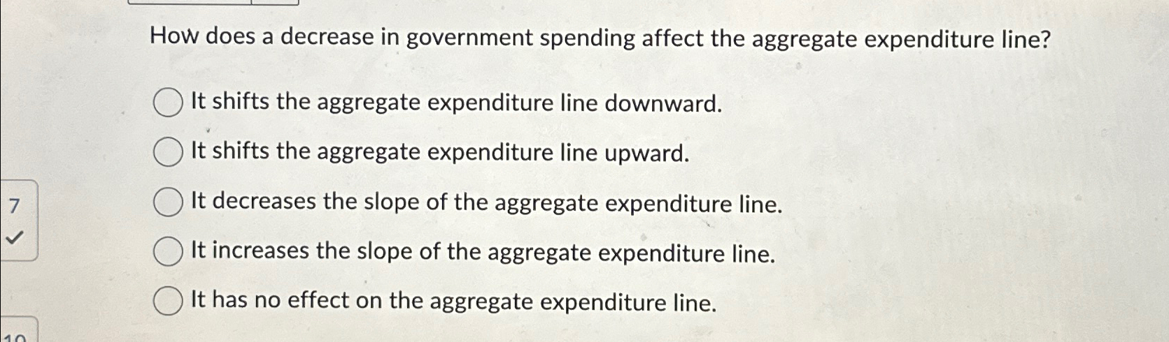 Solved How does a decrease in government spending affect the | Chegg.com