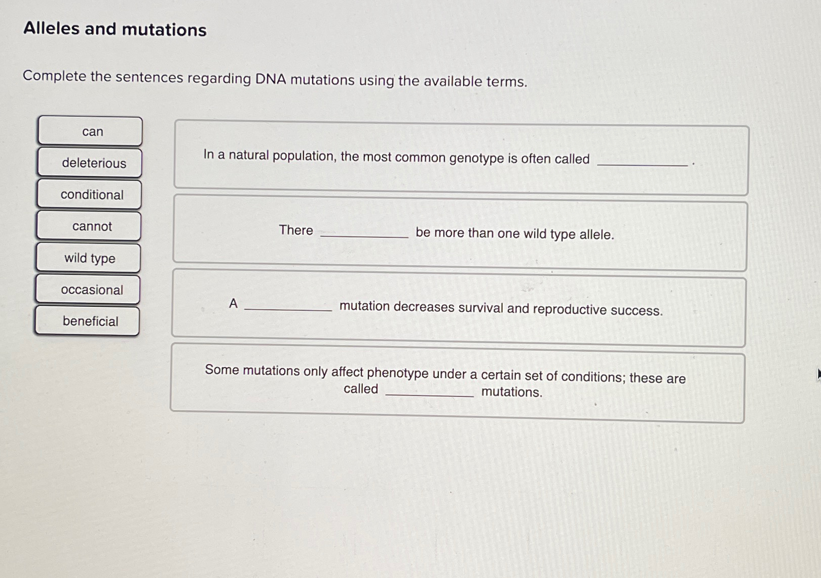 Solved Alleles and mutationsComplete the sentences regarding | Chegg.com