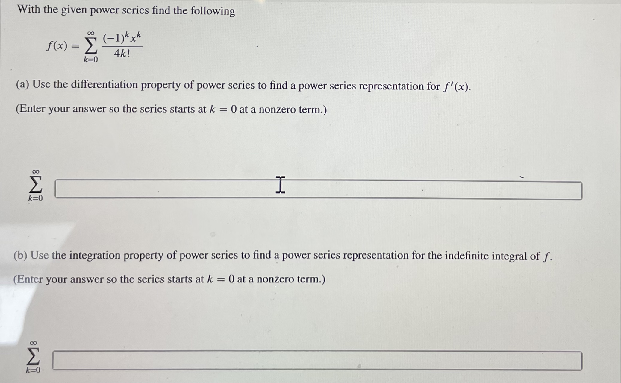 Solved With The Given Power Series Find The | Chegg.com