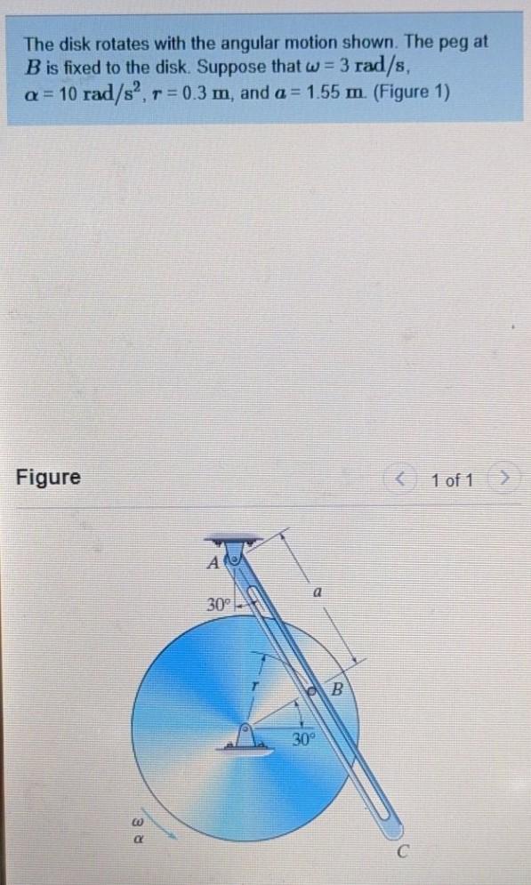 Solved The Disk Rotates With The Angular Motion Shown. The | Chegg.com